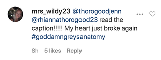 fan comment on patrick dempsey's instagram