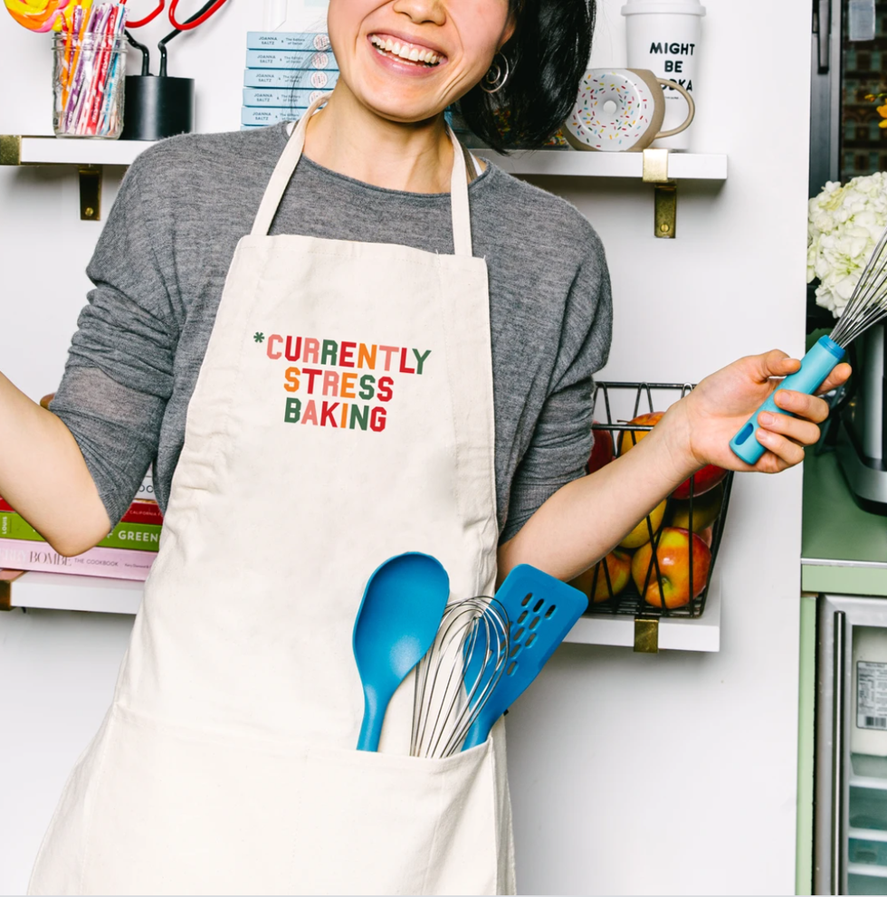 currently stress baking apron