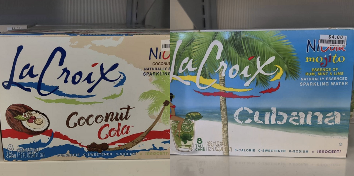 lacroix coconut cola and cubana mojito