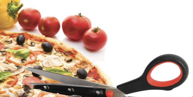 Dreamfarm Scizza | Non-Stick Pizza Scissors with Protective Server |  Stainless Steel | All-In-One Pizza Slicer | Easy-To-Use & Easy-To-Clean  Pizza
