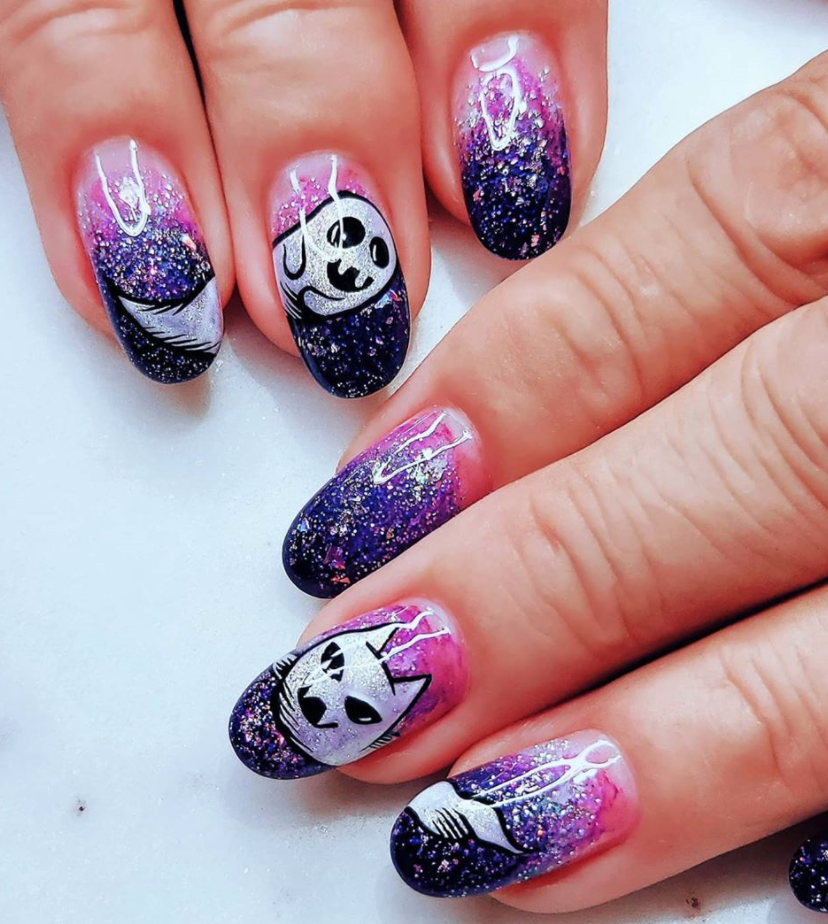 Try the Fusion of Kawaii and Goth in Nail Art for Halloween's Cutesy Look!