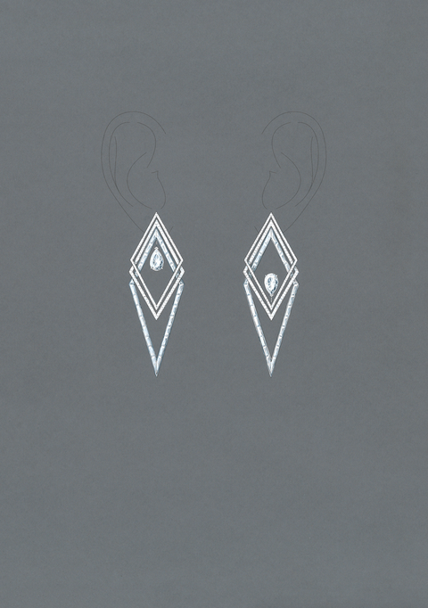 trapéziste diamond drop earrings