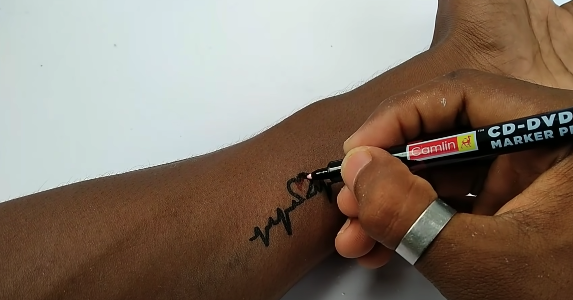 Best temporary tattoos by blue and red ball pen  YouTube