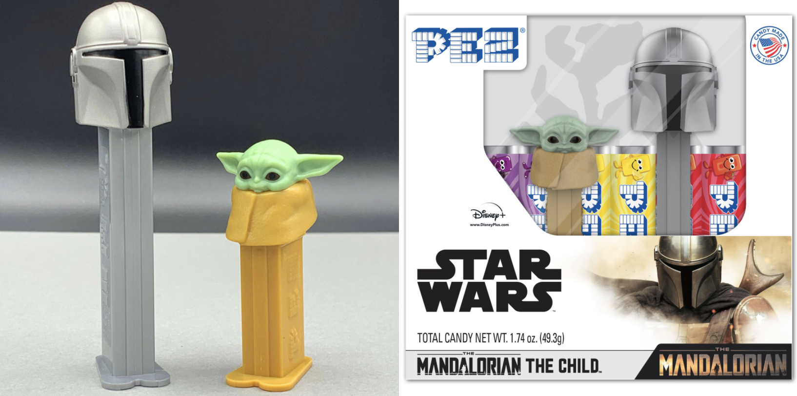 PEZ Spender Star Wars Mandalorian THE CHILD Baby Yoda Set USA Original mit Candy 