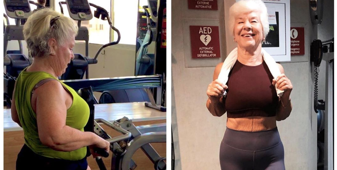 Ripped 70-year-old woman shows off her toned figure as she becomes
