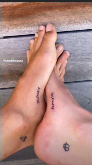 cara delevingne and kaia gerber show off matching tattoos