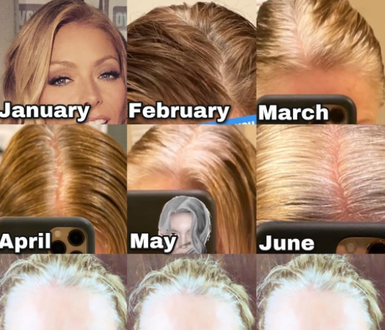 Kelly Ripa Shared a Meme of Her Gray Roots Progression in 2020