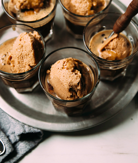 chocolate ice cream in glasses
