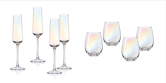 Panorama City - Festive Iridescent Champagne Flute