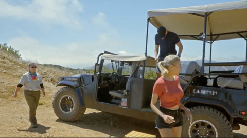 tarek el moussa and heather rae young go off roading on catalina island
