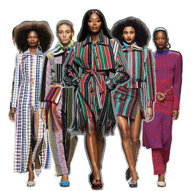 looks from ize's fall 2020 collection, led by naomi campbell