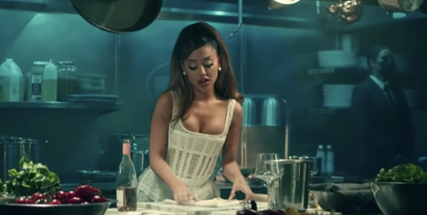 ariana grande cooking scene positions