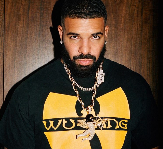 drake, aubrey graham, wutang shirt with diamond chains