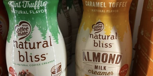 coffee mate natural bliss holiday creamers, coffee creamers, mint truffle, caramel toffee