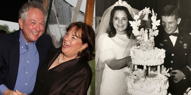 ina garten with husband jeffrey on wedding day, celebrating 52 years of marriage