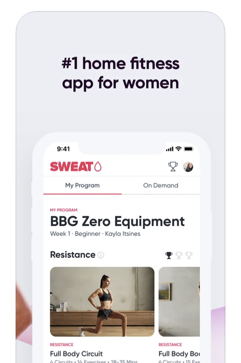 sweat, best workout apps good housekeeping