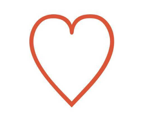 flat red heart emoji