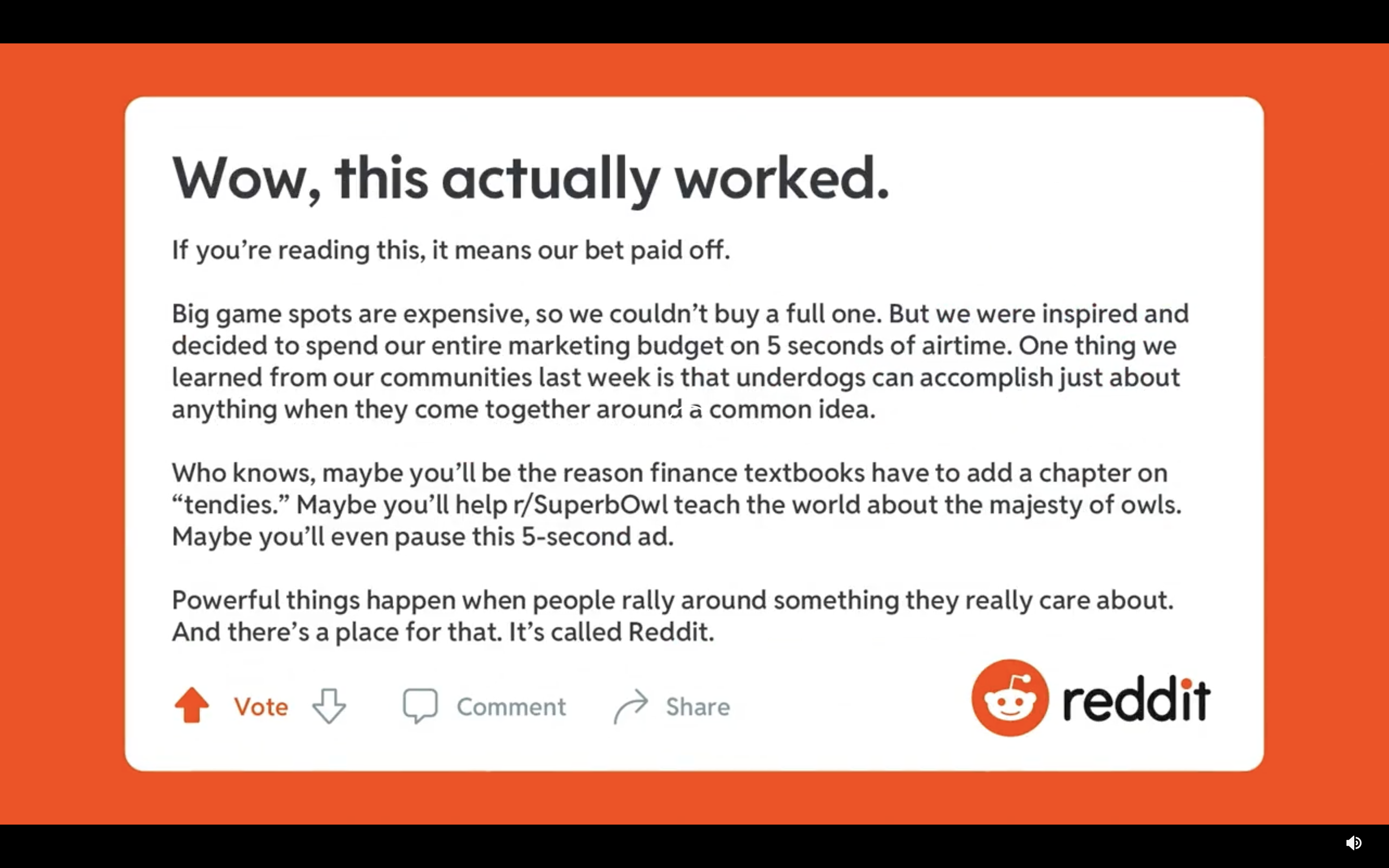 Reddit's 5-Second Super Bowl LV Ad, Explained