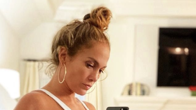 J Lo's White One-Piece Swimsuit For Self-Care Sunday
