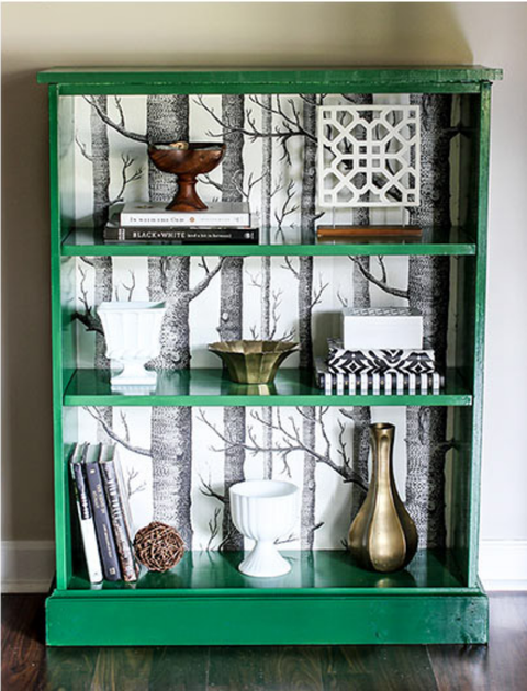 wallpaper decor ideas bookcase