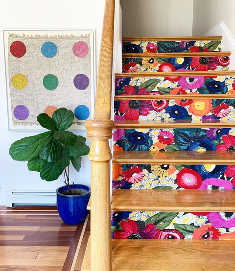 wallpaper decor ideas staircase
