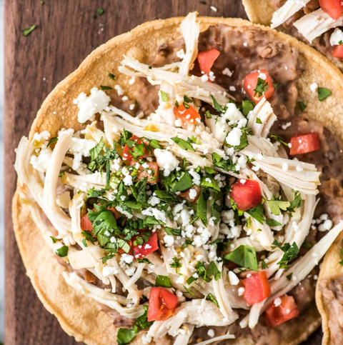 slow cooker chicken salsa verde tostadas