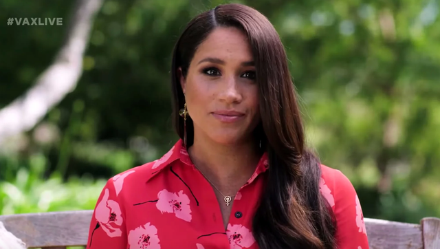 Meghan Markle Wore Floral Carolina Herrera for a Vax Live Video