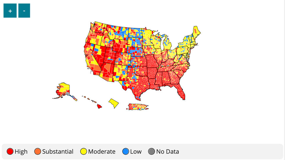 cdc covid delta variant cases map us