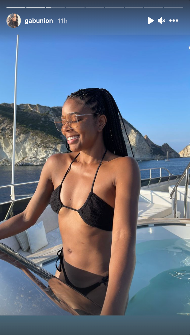 gabrielle union upside down bikini instagram story