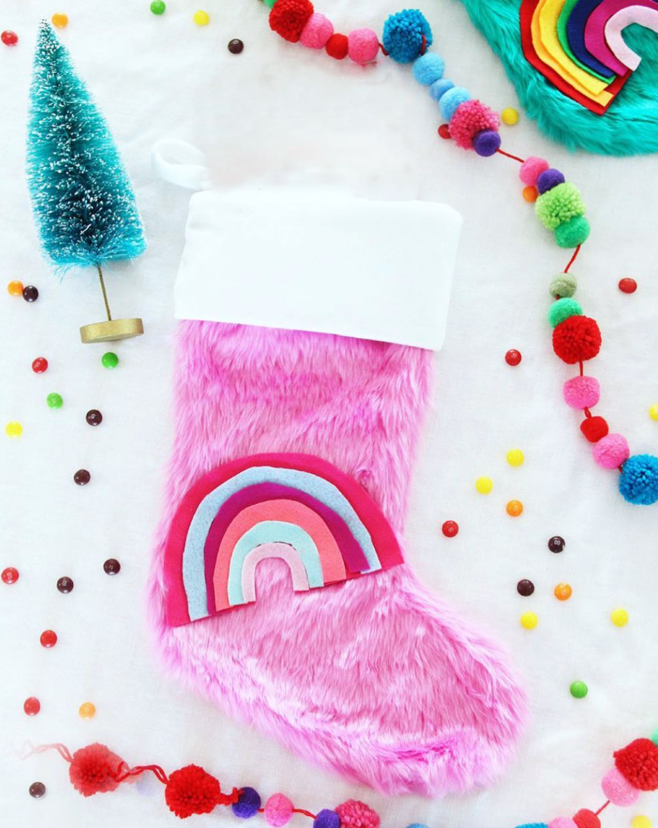 DIY Felted Stripe Christmas Stockings - Studio DIY