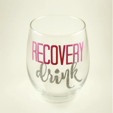 recovery drink running stemless wine glass