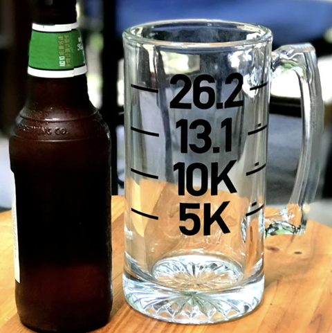 running distances large glass mug