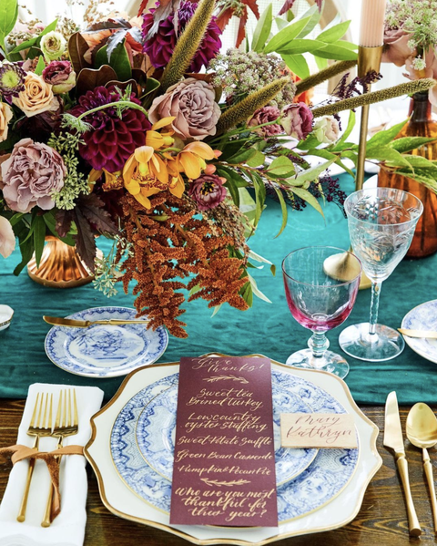 colorful thanksgiving table