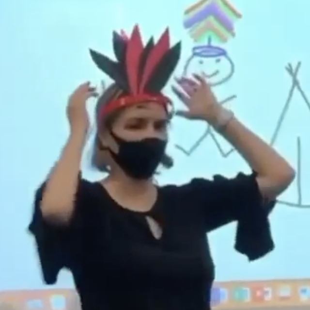 riverside unified school district math teacher offensive native american headdress and chant