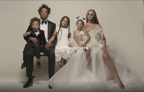 beyonce jay z blue ivy rumi sir carter holiday picture