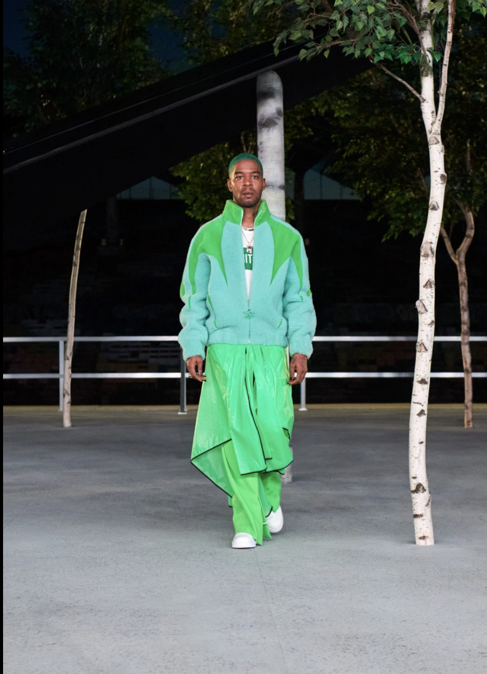 virgil abloh and louis vuitton colorize every inch of NYC pop-up in neon  green