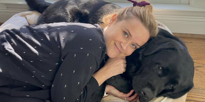 reese witherspoon with black dog