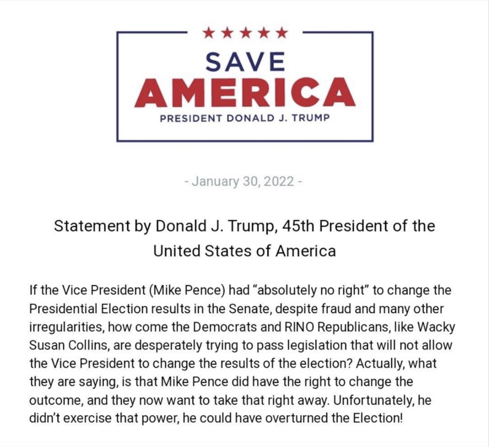 trump statement overturn election