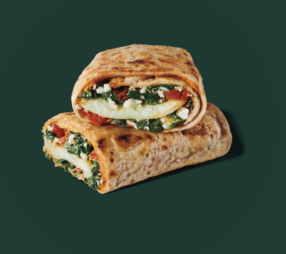 spinach, feta and egg white wrap