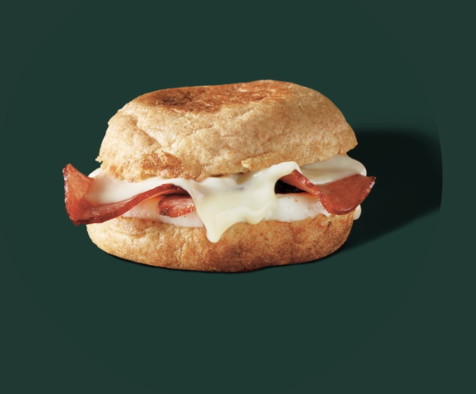 turkey bacon, cheddar and egg white sandwich