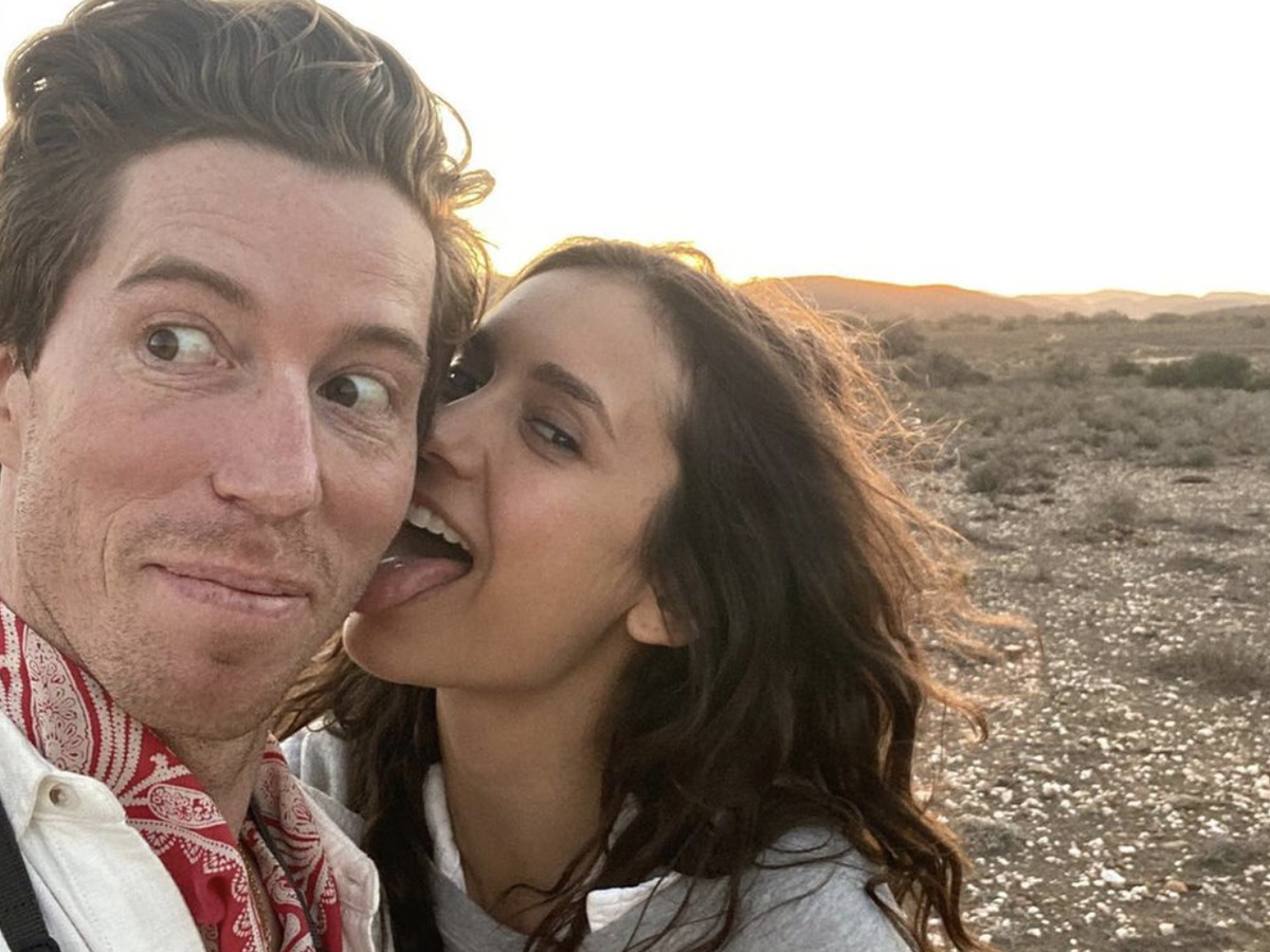 Shaun White and Nina Dobrev were seen holding hands as they went