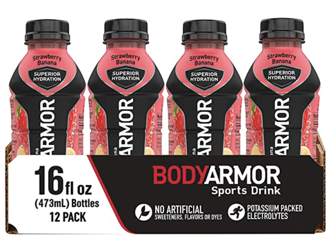 body armor sports drink with electrolytes and potassium