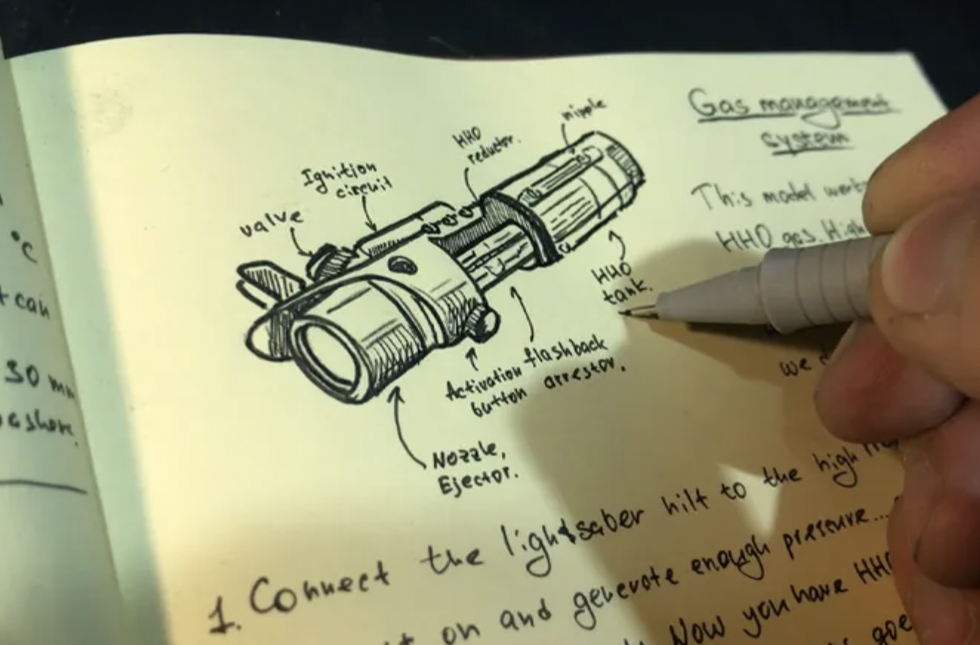 plans for working retractable lightsaber