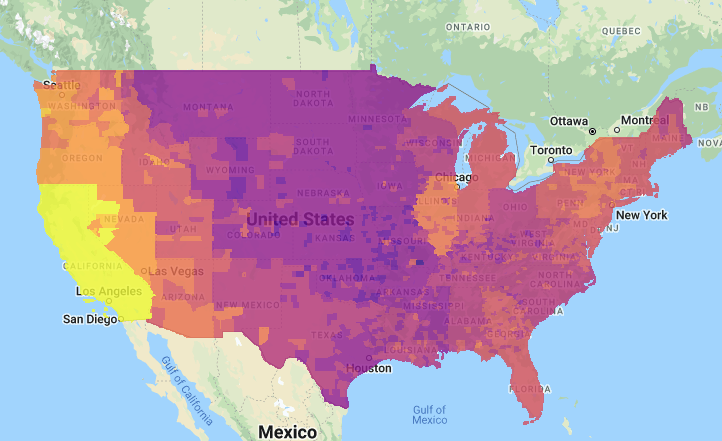 gasbuddy heat map of gas prices