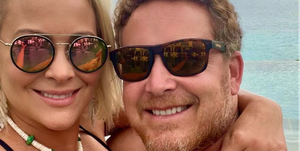 cynthia daniel and cole hausner wearing sunglasses in a vacation photo