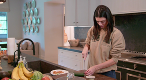 kendall jenner cutting cucumber