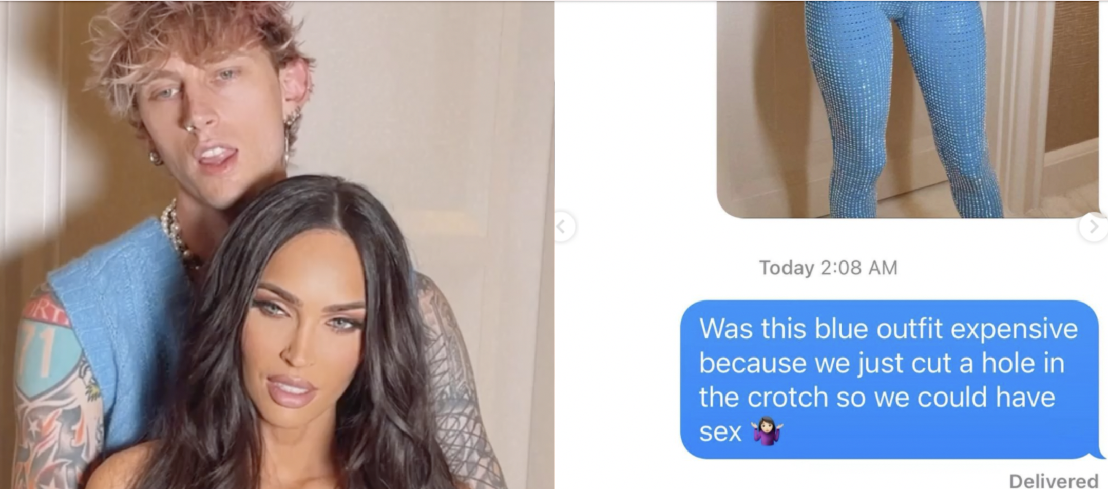 Megan Fox and MGK Had Sex Through a Jumpsuit Hole pic