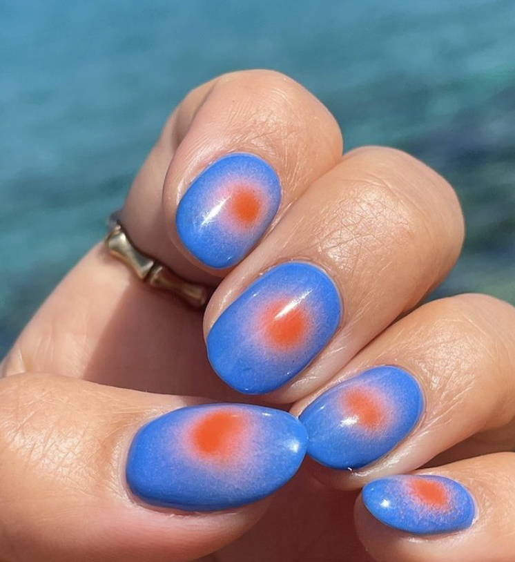acrylic nails tumblr 2022 blue