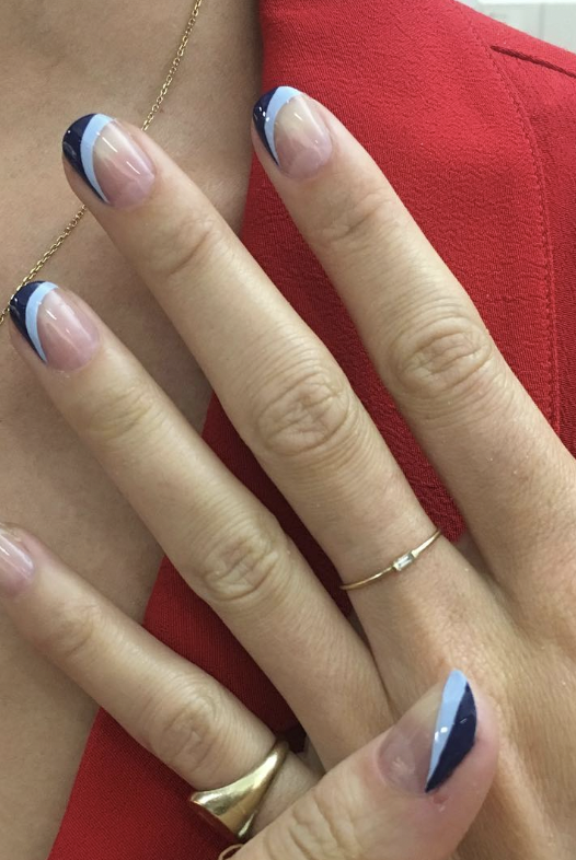 navy blue nail designs for weddings