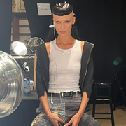 bella hadid sits backstage bella hadid sits backstage